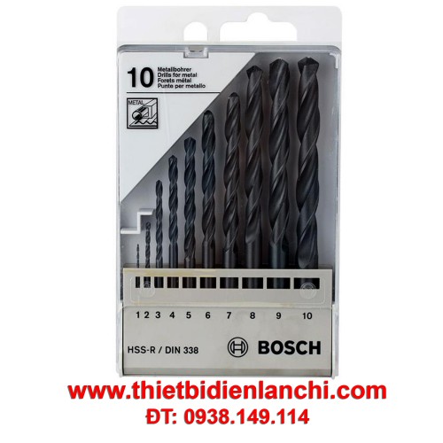 Bộ 13 mũi khoan sắt BOSCH HSS-R  1.5 - 6.5 1609200201